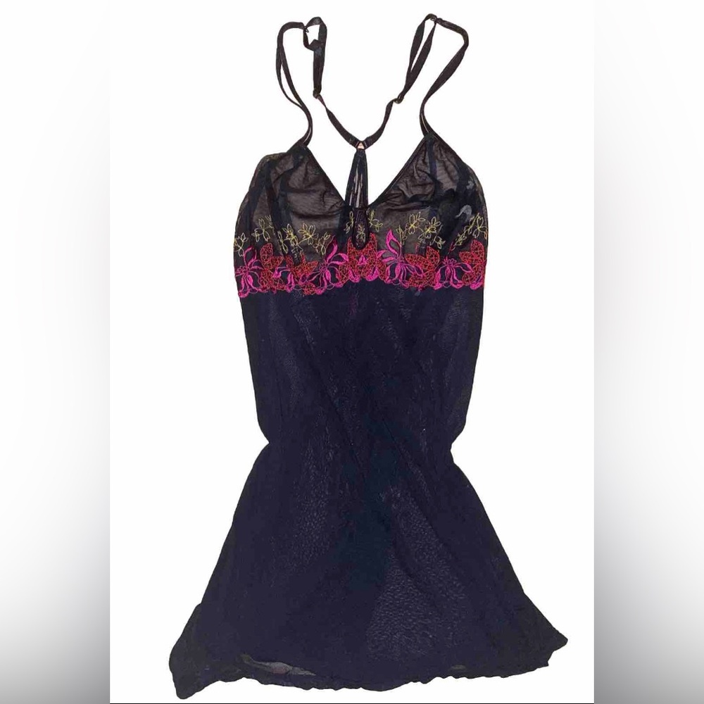 Cacique Embroidered Babydoll Lingerie Chemise Nightie